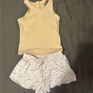 90 Degree By Reflex Yellow Tank and White Shorts Set